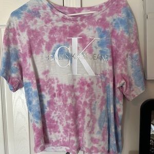 Calvin Klein Jeans cropped tie dye tee